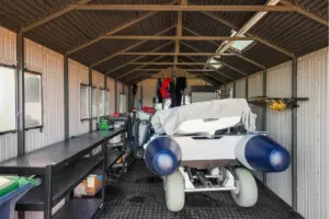 A boat in a building